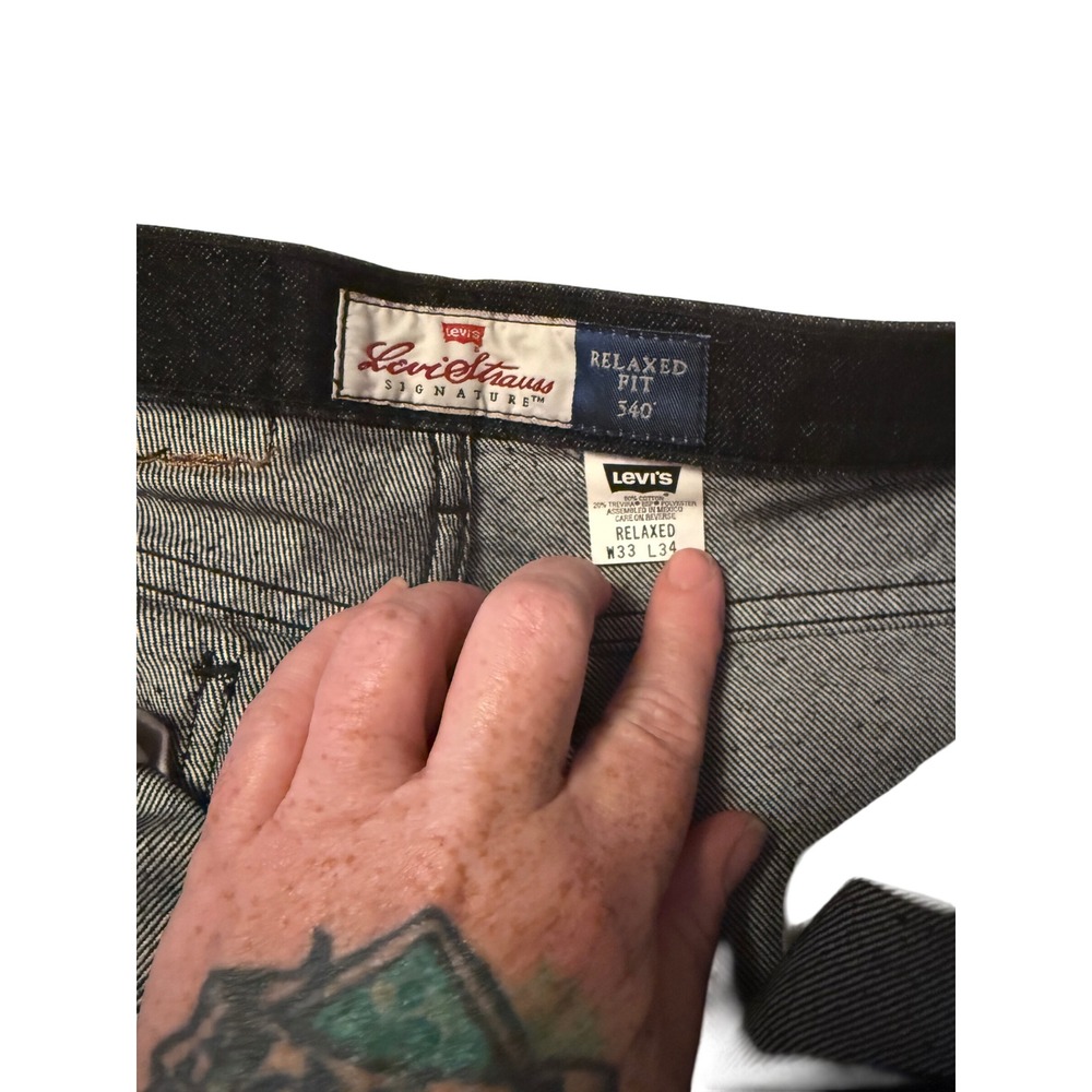 Levi Strauss Signature 540 Relaxed Fit Jeans Mens 33x34 Dark Wash Indigo Denim - Picture 4 of 4